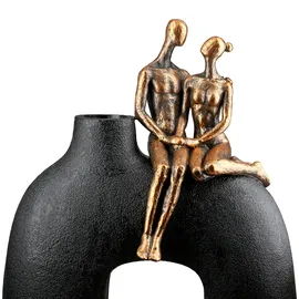 Casablanca by Gilde Casablanca Vase Movement - Kunstharz - schwarz - Metallische Optik - Breite 23cm - Mann - Frau Form