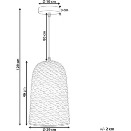 Beliani Kerio 1-flg. 60 cm Kegelform Bambusholz hellbraun