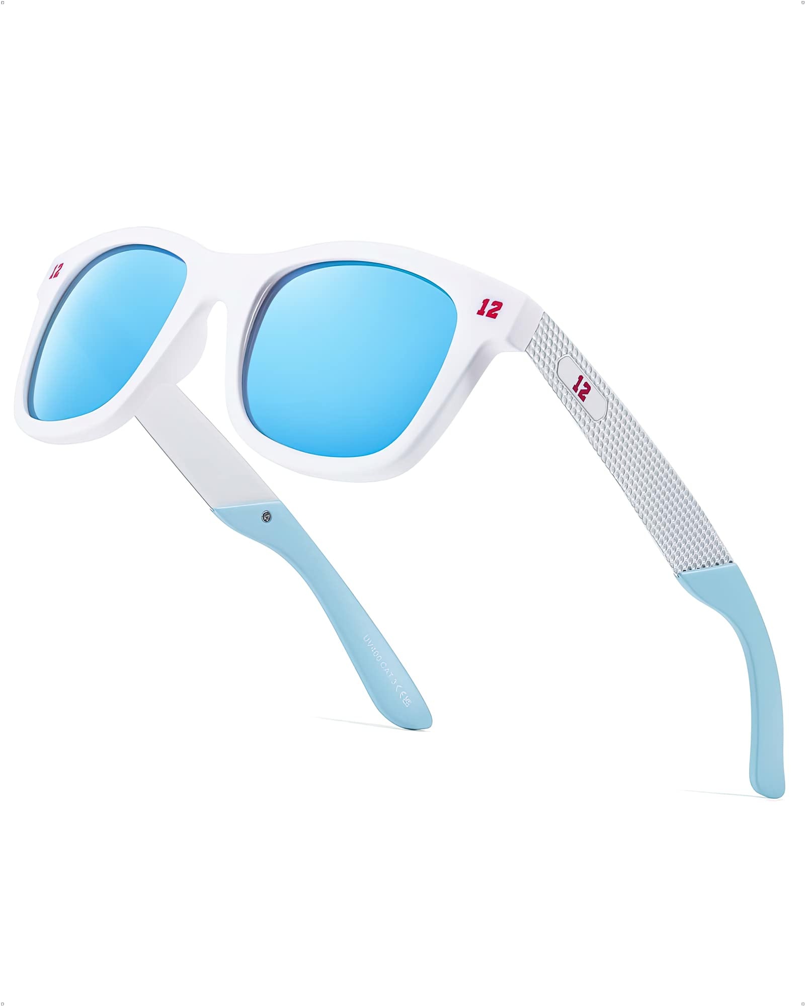 TJUTR Polarisierte Eckige Sonnenbrille Herren mit UV400-Schutz und einzigartigem ikonischem Zahlen-Design.
