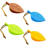 Türkeil Gummi, 4 Stück Türstopper Boden Gummi Door Stopper Blattform Keil Rutschfester Gummikeil Lustig Fensterstopper Schutz für Balkontür Arbeitszimmer Kinderzimmer Blau Grün Gelb Kaffee