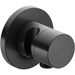 Keuco Ixmo Fertigmontageset 59541130201 Schwarzchrom gebürstet, Schlauchanschluss/Brausehalter, Griff Pure, rund