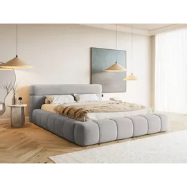 FEDVE Polsterbett Grau, Textil, 200x200 cm, - Silber