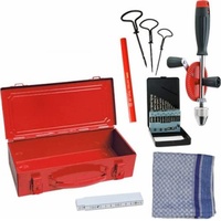 Corvus A600332 - Werkzeug Set Metall Box, rot, Werkzeugkoffer