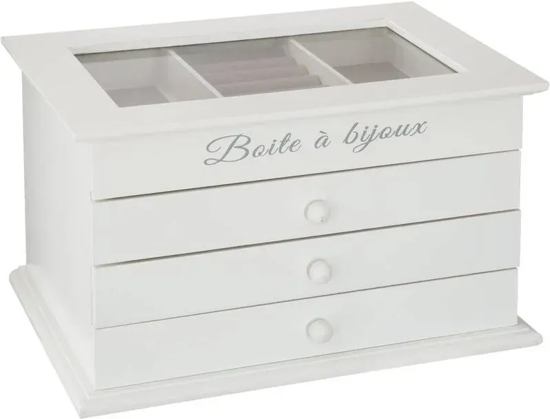 Schmuckaufbewahrungsbox 5Five - Schmuckkasten mit drei Schubladen - L 25x17x15cm