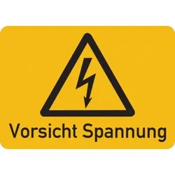 Warnschild, Vorsicht Spannung, Folie selbstklebend - 105x74 mm Folie selbstklebend