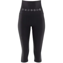 Leggings WINSHAPE "3/4-Functional Comfort HWL212C-silberne 7 Chakras", Damen, Gr. XL, Normalgrößen, schwarz (schwarz, 7, chakras), 85% Polyester, 15% Elasthan, Hosen, High Waist