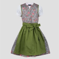 Ramona Lippert Dirndl Priscilla - grau grün - Kinderdirndl - Größe 86-164 - Mädchen Dirndl (mit Bluse) grau 98-104