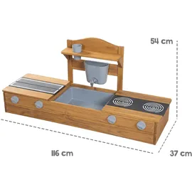 roba Sandkasten Tiny mit Matschküche braun