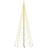 vidaXL LED-Weihnachtsbaum mit Metallstange 1400 LEDs Warmweiß 5 m