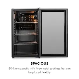 Klarstein Beersafe XXL Getränkekühlschrank (80 l, 830 mm hoch, Onyx)