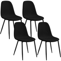 EUGAD Küchenstuhl (4 St), Esszimmerstühle Skandinavisch modern, Metallbeine, aus Cord schwarz