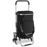 eloneo Einkaufstrolley Treppensteiger schwarz 43 l