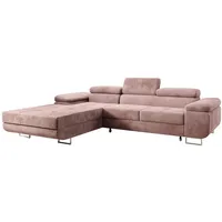 Luxusbetten24 Schlafsofa Designer Sofa Calvera in Cord, mit Stauraum und Schlaffunktion rosa