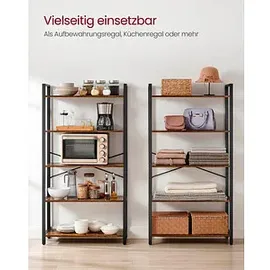 VASAGLE Bücherregal 66 x 30 x 153 cm Braun, Schwarz