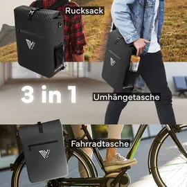 MIVELO Fahrradtasche 3in1 schwarz