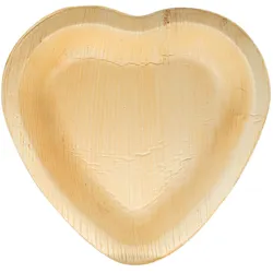 WISEFOOD 25 Palmblatt Schalen - Palmblatt Schale herzförmig 15 x 16,5 cm