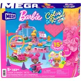 Mattel MEGA HHP89 - Barbie Color Reveal Bauspielzeug, Tiere zum Trainieren und Waschen mit 2 kleinen Barbie-Puppen, Zubehör, 6 Tieren, Farbwechsel und 15 Überraschungen, Konstruktionsspielzeug ab 5 Jahren