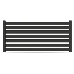 Zaun, Aluminium, Tiefschwarz RAL 9005, Modell München, flexible Befestigungssysteme, Zaunelement individuell konfigurierbar