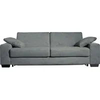 Bali Schlafsofa "Norwalk" Sofas Gr. 160cm x 200cm, Flachgewebe, Ergoflex Lattenrost-Gelformmatratze ca. 20cm Höhe, silberfarben (silber/beige) Dauerschlaffunktion, mit Unterfederung Lattenrost und Matratze