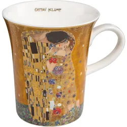Becher GOEBEL "Der Kuss", bunt, H:11cm Ø:10cm, Fine China-Porzellan, Trinkgefäße, goldfarben