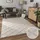 Paco Home Teppich Wohnzimmer Schlafzimmer Kurzflor Boho Skandi Raute 3D Grau Anthrazit 160x220 cm - Creme