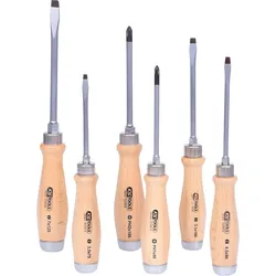 KS TOOLS ERGOTORQUE WOODmax Schlag-Schraubendreher-Satz, 6-tlg ( 300.1050 )