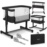 lionelo - Babybett AURORA schwarz - Schwarz