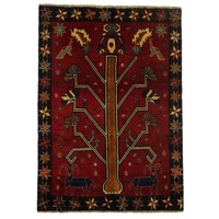 Orientteppich Perserteppich Gabbeh 187 x 134 cm, Borento, rechteckig, Handgeknüpft rot