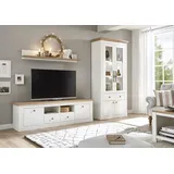 Home Affaire Wohnwand HOME AFFAIRE "Westminster TOPSELLER", weiß (pinie weiß, wotan eiche), B:297cm, Kastenmöbel-Sets, Holz Wohnwände Wohnwand, im romantischen landhausstil