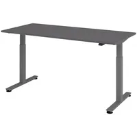 Bümö Schreibtisch Graphit, Graphit, Nachbildung, Rechteckig, 180x74x80 cm, FSC