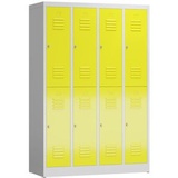 Classix Spind lichtgrau, zinkgelb X-520246, 8 Schließfächer 118,5 x 50,0 x 180,0 cm