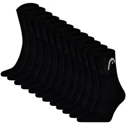 HEAD Unisex Socken, 12er Pack - All Sports Training Short Crew, Sportsocken, Logo, einfarbig Schwarz 39-42
