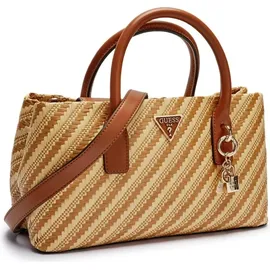 GUESS Handtasche Simona Satchel Bag Natural / Cognac