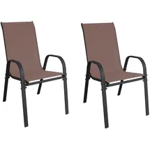 Mojawo Gartenstuhl 53 x 73 x 92 cm braun 2 St.