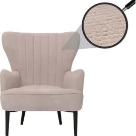 Mendler Lounge-Sessel HWC-K37 Cord 75 x 80 x 78 cm Beige mit Kissen