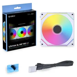 Lian Li UNI FAN SL-INF 140 ARGB PWM PC-Gehäuse-Lüfter Weiß (B x H x T) 140 x 142 x 25 mm