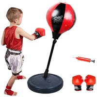 A/A Punchingball Boxen Set, Boxsack-Set für Kinder, höhenverstellbar Reaktionstraining Standboxsäcke für Kinder ab 3-8 Jahre