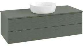 V&B Waschtischunterschrank mit Frontstruktur Antao 120x36x50cm, WBP Lac, lea gre. m Lac