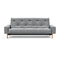 Schlafsofa INNOVATION LIVING TM "MIMER hochwertige Schlaffunktion, aktuelles Design und extra Komfort" Sofas Gr. T: 100cm, Webstoff grob TWIST, grau (granite 565 twist) Taschenfederkernmatratze, Breite Liegefläche 140 cm