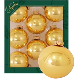 Krebs Glas Lauscha Christbaumkugeln Gold, glanz 7cm