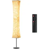 Tomons Stehlampe Wohnzimmer Dimmbar, RGB LED Stehlampe mit Fernbedienung & Musiksynchronisation, Leselampe mit Weißem Stoffschatten für Schlafzimmer