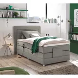 ed-lifestyle polstermöbel Saba Boxspringbett 120x200cm inkl. Motor Elefant, Ausführung:Variante 2 - Grau