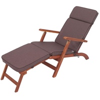 PillowPrim Liegenauflage, Auflage Gartenliege (Braun) 178x47 cm, 5 cm dick, Auflagen für Deckchair, Bequeme Polsterauflage für Sonnenliege, Liege...