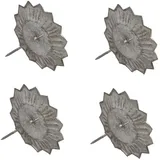 LB H&F Lilienburg Adventskranz 4 Stück Kerzenstecker Kerzenhalter Kerzenpics Adventskranz silberfarben
