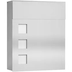 CMD Creative Metalldesign Outdoor Briefkasten mit Opalglas-Fenster, eckig, gerade, Höhe 38.5cm, Edelstahl CMD-96