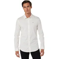 Tommy Jeans Herren Hemd TJM Original Stretch Slim Fit Langarmhemd - Classic White XL