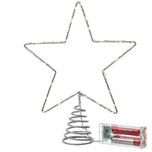 MARELIDA LED Weihnachtsbaumspitze Stern Christbaumspitze Tannenbaumspitze beleuchtet silber