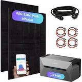 myvoltaics Erweiterungs-Set für Balkonkraftwerke - 880 Watt mit 1,6 kWh AC Speicher (Anker)