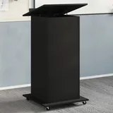 vidaXL Rednerpult mit Rollen & Schublade Schwarz 55x55x107 cm - Schwarz