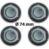 4 x Ø 74 mm Polymere Aufkleber / Radmutter-Optik / Nabenkappen, Felgendeckel